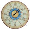 Bino-Orologio da Parete Design a Sole in Vetro Serigrafato con Numeri Romani