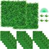 VEVOR 48 Pezzi Artificiale Pannello da Siepe di Bosso, 25,4 x 25,4 cm, Siepi Artificiali, Recinzione Artificiale Bosso, Edera Finta Effetto Realistico Decorazione Plastica Verde, Spessore da 4 cm