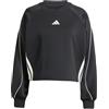 adidas Donna Stadium 3 Stripes Crew Sweatshirt, Black/off White, L