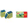 Scotch-Brite Spugna Cucina Antigraffio Delicate, 12 pezzi + Power Spugna Piatti Antibatterica 3 pezzi