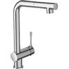 Ideal Standard - Ceralook, Miscelatore monocomando per lavello da cucina, Bocca ad L tubolare ed erogazione orientabile, Con doccetta estraibile, Cromato