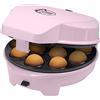 Bestron Macchina per Donut 3 in 1 Design Retrò con 3 Piastre Intercambiabili per Donut, Muffin e Cake Pop, Antiaderente, 700 W, Salvaspazio, Rosa, ASW238P