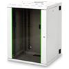 Digitus Armadio di rete 19 pollici 16 U - Orientabile - Montaggio a parete - Portata 100 kg - Serie Unique - Porta in vetro - Grigio
