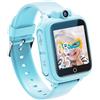 Awatty Orologio intelligente per bambini, giocattolo per bambini 3 4 5 6 7 8 9 10 11 12 anni, fotocamera girevole a 90°, 14 giochi, orologio connesso per bambini ragazzi, giochi per bambini, regali