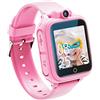 Awatty Orologio Intelligente, Giocattolo 3 4 5 6 7 8 9 10 11 12 Anni, Fotocamera Rotativa a 90°, 14 Giochi, Orologio Collegato Ragazzo, Giochi per Bambini Grandi Regalo Ragazza Ragazzo, Rosa, Enfant,