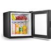 Melchioni Family | Mini Frigo con Porta in Vetro, Modello ICEBERG GLASS, Capacità Totale 23 Litri, Frigobar Termoelettrico, Silenzioso con Luce a Led, Classe E, Colore Nero