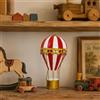 okaffarefatto Mongolfiera Decorativa h 20 cm Metallo Rossa e Dorata da Appendere o Appoggiare