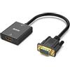 Adattatore HDMI a VGA Con 3,5 Mm Jack Audio, Unidirezionale HDMI Computer a VGA