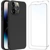 Cover per Iphone XS Max Silicone Ultra Sottile Nero 2 × Vetro Temperato Pellicol