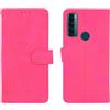 Leather Folio Cover per TCL 20 SE, Custodia in Pelle PU Magnetica Libro Flip Por