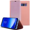 Clear View Standing Galaxy S8 plus Custodia Smart Luxury Mirror Pelle Leather Ma
