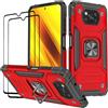 Cover Compatibile per Xiaomi POCO X3 NFC/POCO X3 Pro, Vetro Temperato [2 Pack] C