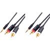 Cavo Audio Adattatore Da Aux 3,5 a 2 RCA per Amplificatori, Casse Attive, Con Co