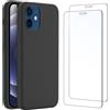 Cover per Iphone XS Max Silicone Ultra Sottile Nero 2 × Vetro Temperato Pellicol