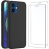 Cover per Iphone XS Max Silicone Ultra Sottile Nero 2 × Vetro Temperato Pellicol