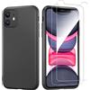 Cover per Iphone XS Max Silicone Ultra Sottile Nero 2 × Vetro Temperato Pellicol