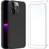 Cover per Iphone XS Max Silicone Ultra Sottile Nero 2 × Vetro Temperato Pellicol