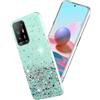 Custodia per OPPO A94 5G Silicone Rosa, Effetto Glitter per OPPO A94 5G Cover Tr