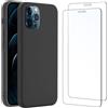 Cover per Iphone XS Max Silicone Ultra Sottile Nero 2 × Vetro Temperato Pellicol
