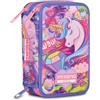 Mitama Astuccio Scuola 3 Scomparti, FAIRYUNICORN, Contenuto 47 pz, Completo di Matite, Pennarelli, Portapenne Scuola Elementare Bambina
