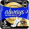 Always Assorbenti ultra assorbenti Secure Night Extra (taglia 5), 14 pezzi, super assorbenti e ultrasottili per le mestruazioni