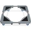 Spacecare - Rullo mobile con 4 ruote di bloccaggio, regolabile per lavabo, base per frigorifero, carrello mobile, colore: Grigio