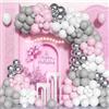 Kit Arco Palloncini Rosa, 120 Pezzi Kit Ghirlanda Palloncini Fucsia Rosa Caldo p
