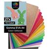 Does not apply 27 Fogli Gomma EVA Glitterata A4 2Mm - 15 Colori - Colorato Gomma Crepla Glitter