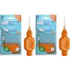 TePe Scovolino, Originale, Arancione, 0.45 mm/ISO 1, 8pz, Rimozione Placca, Pulizia Interdentale Efficace, Filo Interdentale, per Spazi Stretti (Confezione da 2)