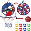 Chithor Canestro Basket con Bersaglio Freccette Set per Bambini,2 in 1 Giochi Freccet...