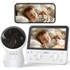 Boifun Baby Monitor 5.5'' Video Audio con Telecamera 4MP 360° Zoom 4X, WiFi, ...
