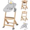 kk Kinderkraft Kinderkraft ENOCK Seggiolone Pappa + Sdraietta CALMEE, in Legno, Evolutivo, M...