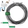 Nastopee Sonda Sturatubi 10 Metri, Ø 10 mm Sonda per Sturare Tubi di Scarico Molla Pul...