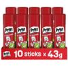 Pritt Colla Stick 10 x 43g, Colla per bambini sicura e affidabile, Adesivo pe...