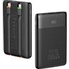 VEGER 10000mAh Power Bank con Cavi Integrati, 22.5W Ricarica Rapida Caricator...