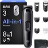 Braun Rifinitore AllinOne Series 3, Rasoio Elettrico Barba e Capelli 8in1, La...
