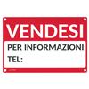 TIESSE Cartello VENDESI per ESTERNO Cartello in PVC con 4 fori Dimensione ...