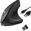 Abauoat Mouse Verticale Ergonomico Wireless USB Ricaricabile Ottico 2.4G ad Alta