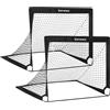 SONGMICS Set di 2 Porte da Calcio Pieghevoli per Bambini, Montaggio Veloce, i...