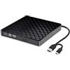 No Unità Ottica Esterna Slim 2 In 1 USB 3.0 Type C DVD RW per Laptop e PC Desk3755