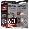 Udivita 60 Batterie per Apparecchi Acustici Rayovac Misura Extra 312 Sound Fusion Tec...