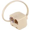 No Rj11 6P4C Adattatore Jack Splitter Per Presa Telefonica A 2 Vie Beige U5G21076