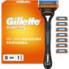 Gillette Rasoio Barba Manuale + 8 Lamette Gillette Fusion 5, LAMETTE DA BARBA...