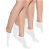 Golden Lady Minicalzino cotone 6 paia Calzini sportivi, Donna, Bianco Bianco ...