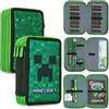 MINECRAFT Astuccio Matite per Bambini con Scomparti Multipli, Include Accesso...