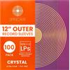 SPINCARE 100x Trasparente 33 Giri Buste Per Vinile STANDARD | CRYSTAL Esterne Plastica...