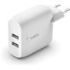 Belkin Doppio caricabatteria da parete USBA da 24 W Boost Charge per iPhone 1...