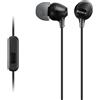 Sony MDREX15AP Cuffie inear con microfono, Auricolari in silicone, Nero