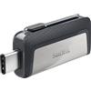Sandisk Ultra Dual USB Drive TypeC 256 GB, USB 3.1 Type C, Nero/Argento