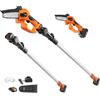 VEVOR Seghetto per Potatura Elettrico a Palo Lunghezza 1,08-2,43 m per Tagliare Segare Rami Boschi Alberi in Altezza, Seghetto Troncarami Elettrico a Batteria Spessore di Taglio 5 pollici / 12,7cm